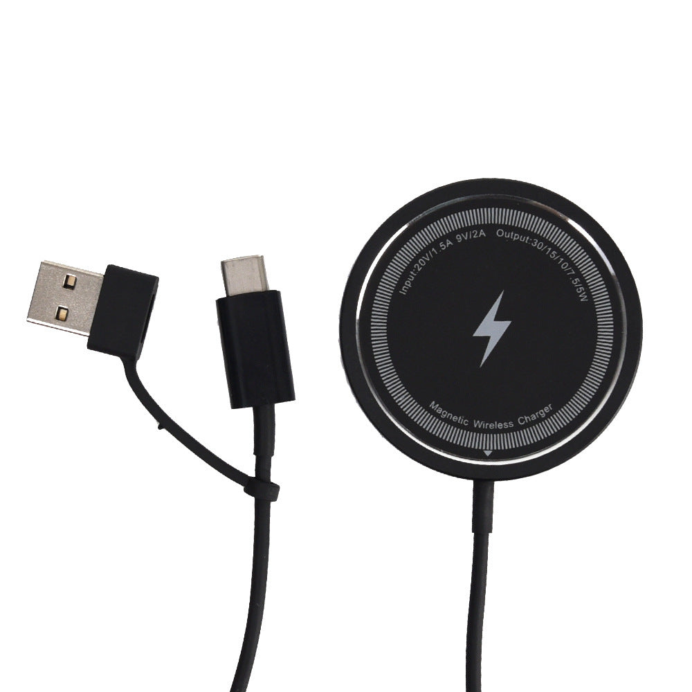 Wireless Charger Type-C Black White for United States and CHF Compatibility - Magnetic That Won’t Stick You With Bills