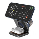 Wireless Charger with Magnetic Folding Bracket and Leather Style Design - for Couch Potatoes magnetic folding bracket