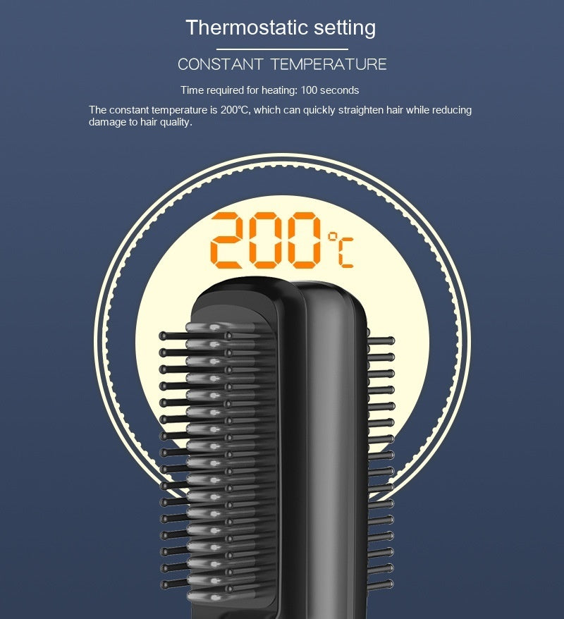 Wireless Charging Anion Straight Comb with USB 2600mAh Battery and Temperature Control - Teleplus wireless charging