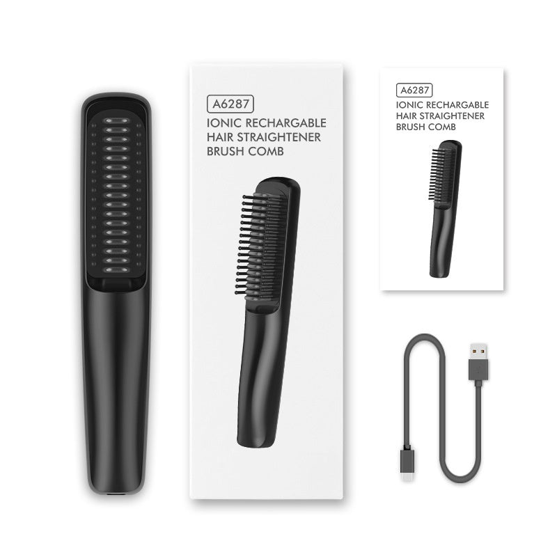 Wireless Charging Anion Straight Comb with USB 2600mAh Battery and Temperature Control - Teleplus wireless charging