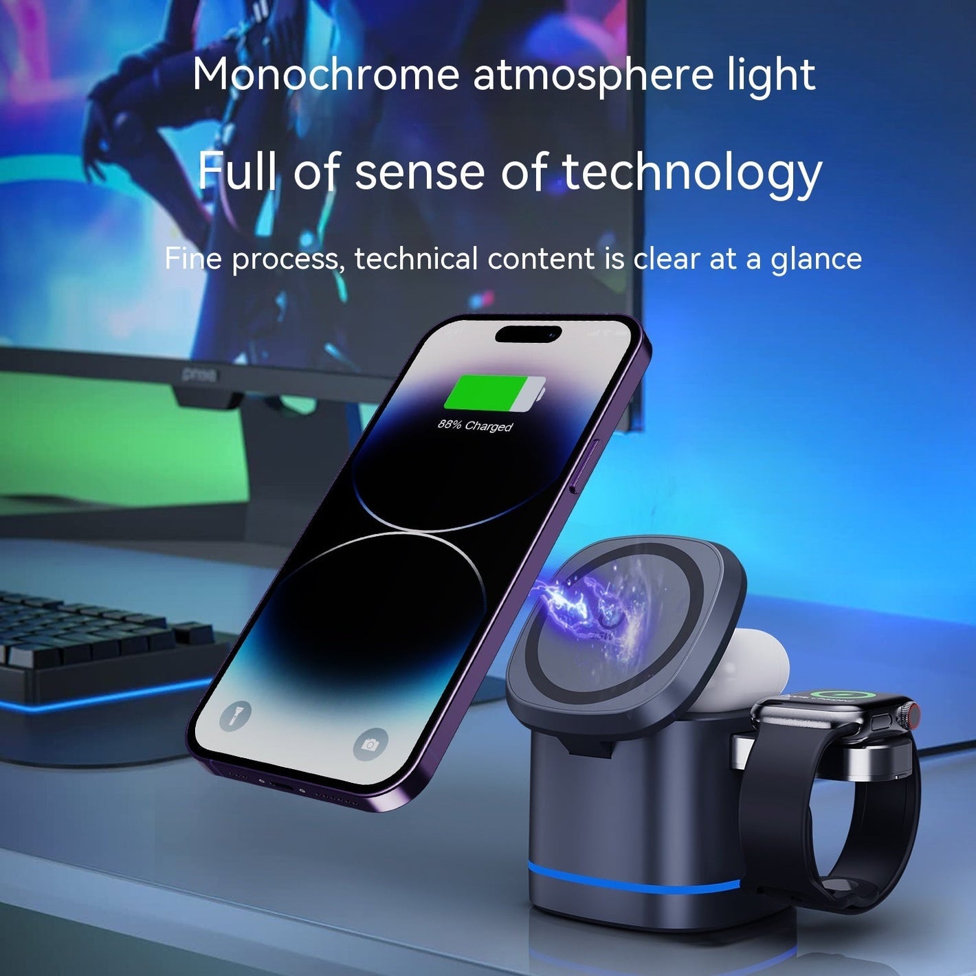 Wireless Charging Power Adapter for US Devices 9V-2A and 12V Support CHF - Magnetic Marvel Three-in-One Output Charger