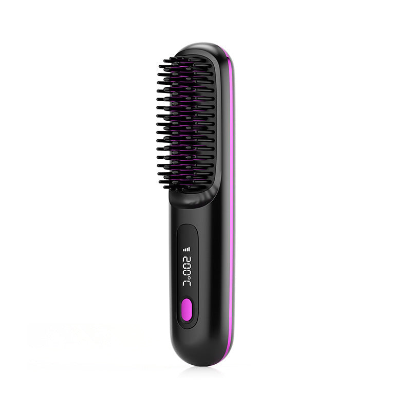 Wireless Hair Straightener Brush for Straight Comb Styling - Teleplus wireless hair straightener brush straight comb