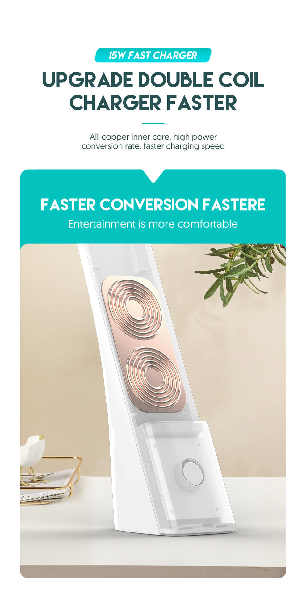 Wireless Lamp Charger Black White Universal for United States CHF Devices - Light Up and Charge Your Life