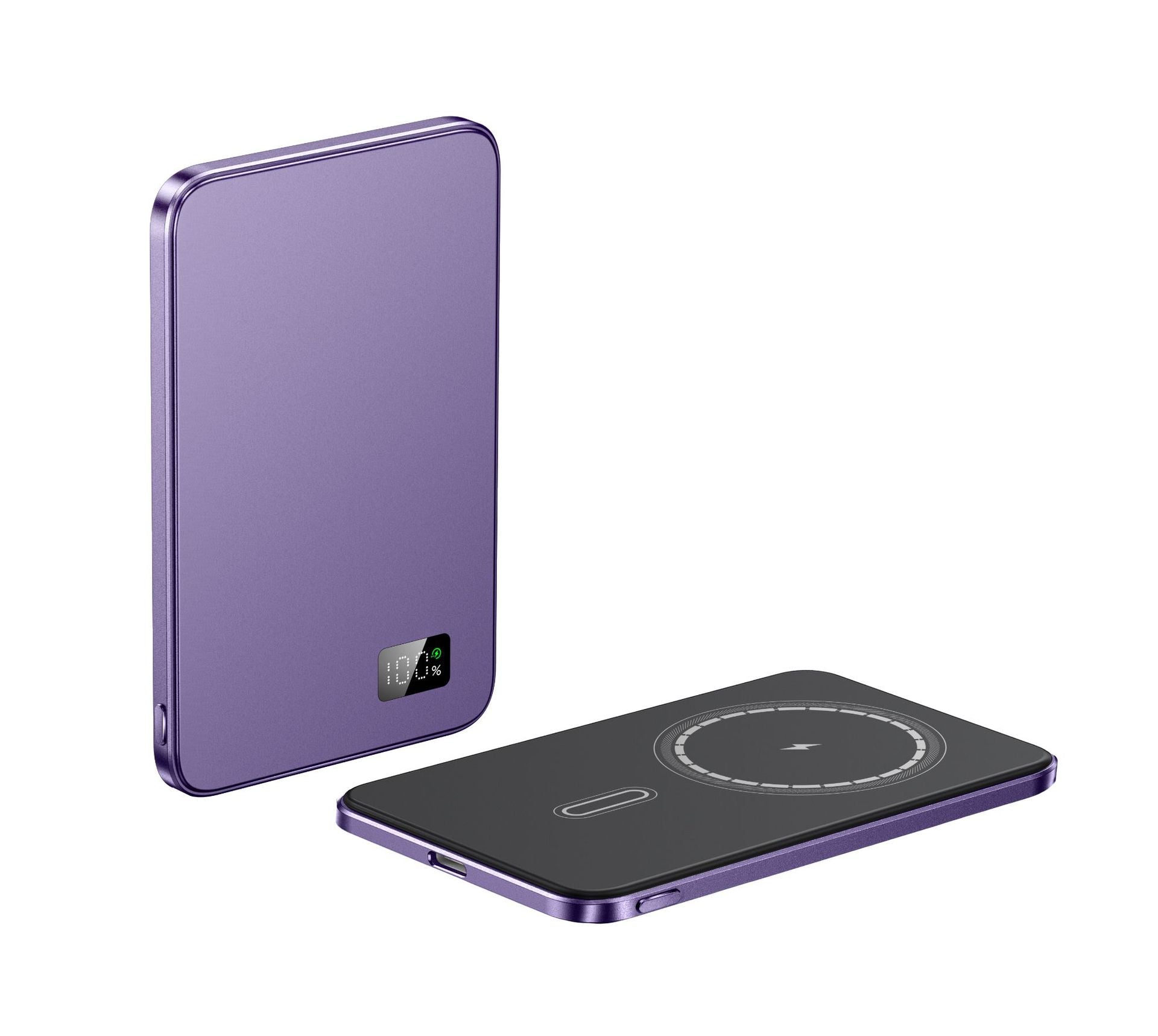 Wireless Magnetic Fast Charge Power Bank with Alloy Shell in Multiple Colors - wireless magnetic fast charge power bank