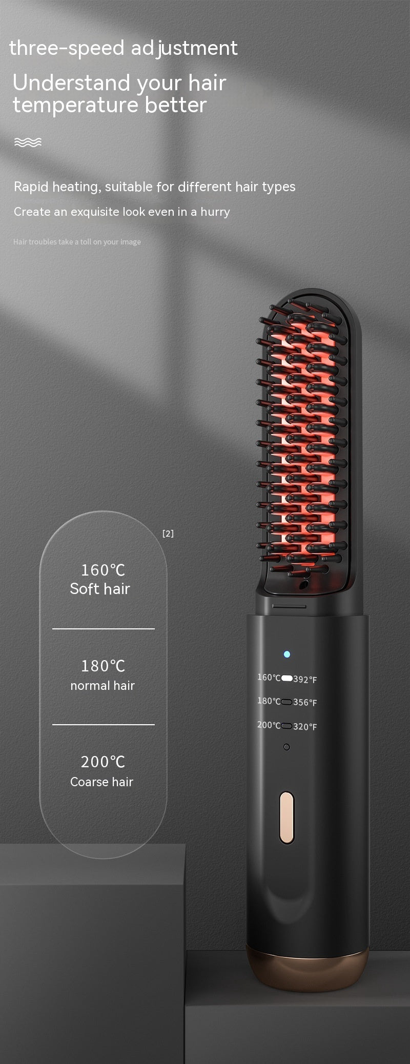 Wireless Negative Ion Straight Comb for Hair and Care - Teleplus wireless negative ion straight hair