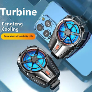 Wireless Phone Turbine Radiator with Cooling Fan Rechargeable Black - mobile phone turbine radiator wireless