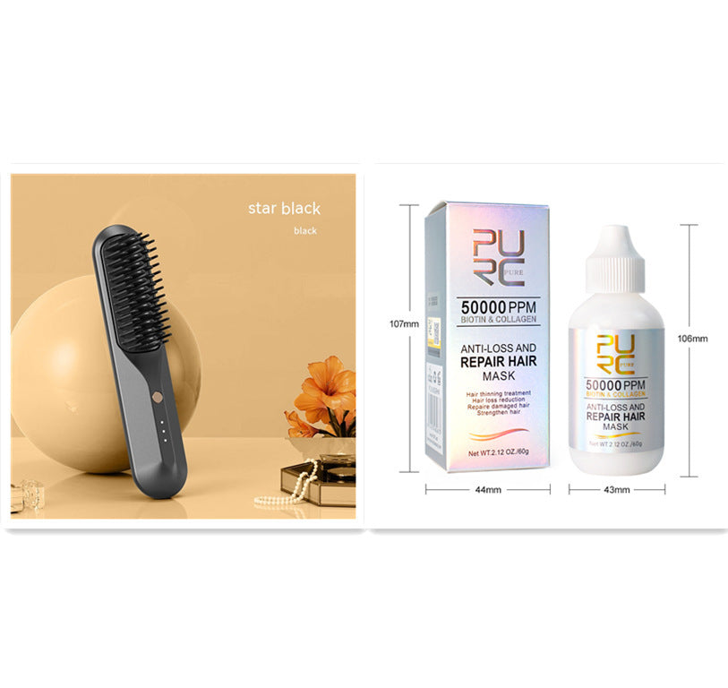 Wireless Straight Comb Portable with Lithium Battery and Direct Hair Charging - wireless straight comb portable direct