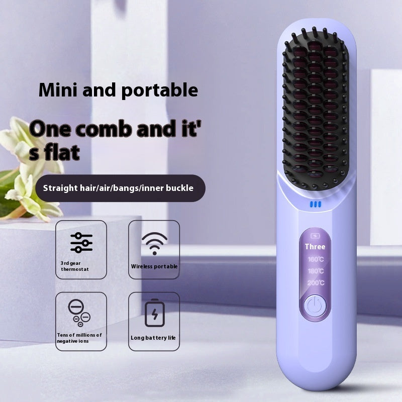 Wireless Straight Comb with Anion for Hair Care and Moisturizing - wireless straight comb anion chf