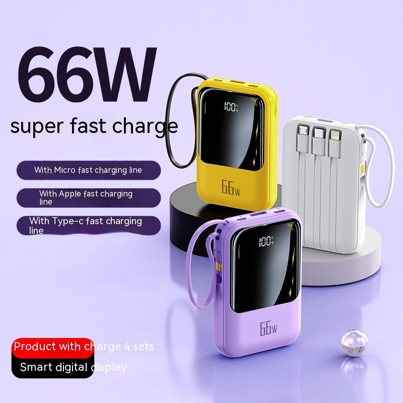 With Cable Power Bank 66W Bidirectional Super Fast Charge - Super Fast Power Bank 66W Bidirectional Charging