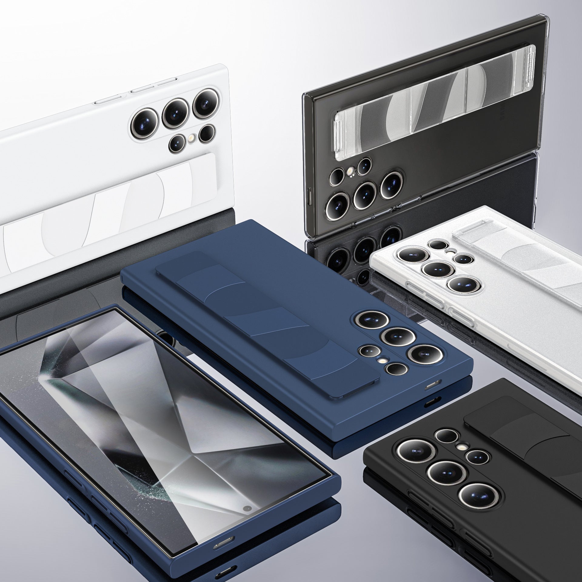 WLS Silicone Wristband Black Blue White Frosted Transparent Bracelet - [wls silicone wristband]