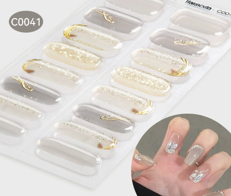 Women and Men Gel Nail Stickers with Retro Cute Designs - gel nail sticker uv stickers