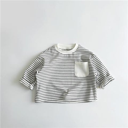Women Baby Western Long Sleeve Striped Cotton Shirt in Various Lengths - women baby western style long sleeve