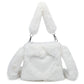 Women Fluffy Shoulder Bag Autumn Winter Handbag with Fuzzy Plush Material - women fluffy shoulder bag autumn winter