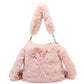 Women Fluffy Shoulder Bag Autumn Winter Handbag with Fuzzy Plush Material - women fluffy shoulder bag autumn winter