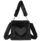 Women Fluffy Shoulder Bag Autumn Winter Handbag with Fuzzy Plush Material - women fluffy shoulder bag autumn winter