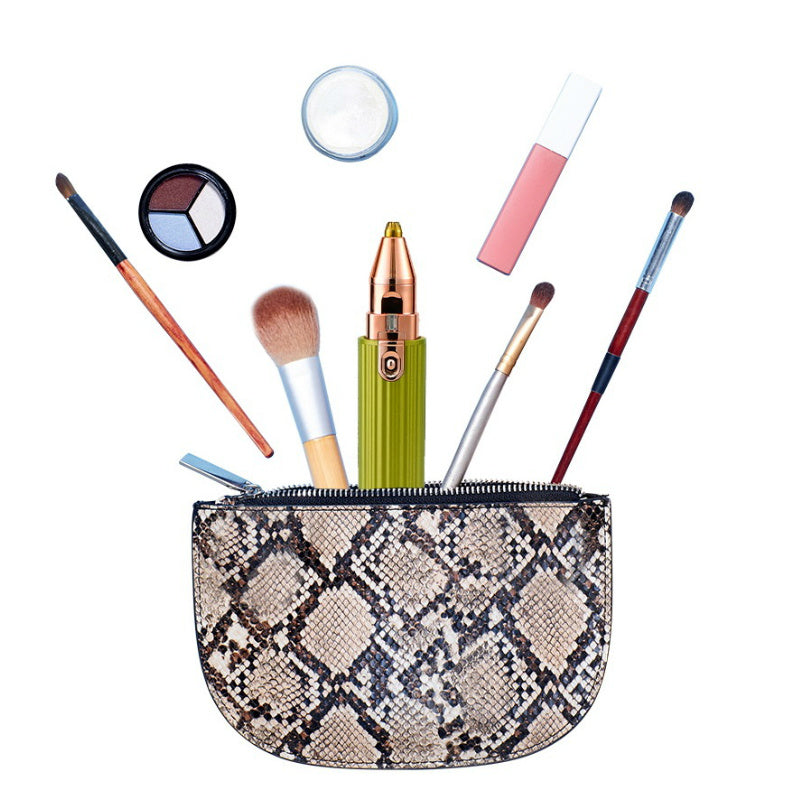 Women Painless Eyebrow Trimmer with Two-in-One Electric Epilator Heads - electric eyebrow trimmer painless eye brow