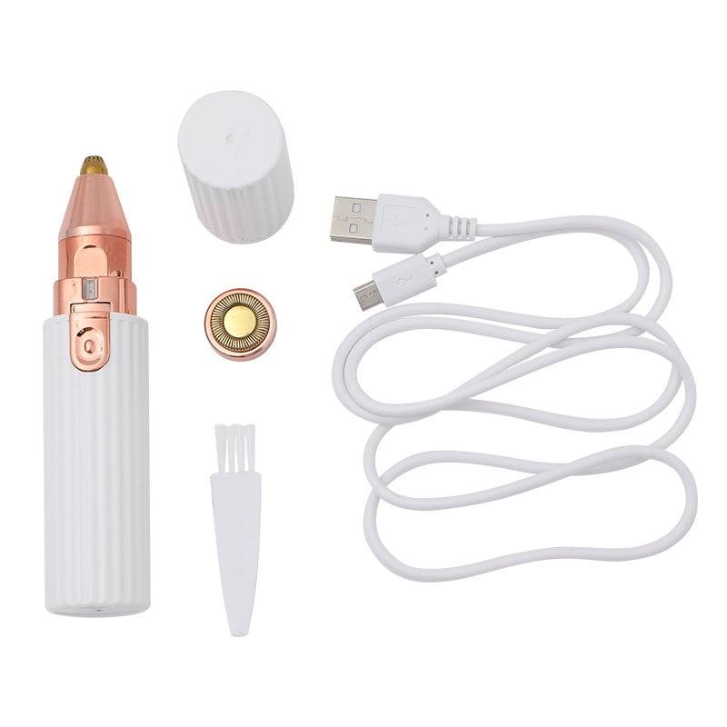Women Painless Eyebrow Trimmer with Two-in-One Electric Epilator Heads - electric eyebrow trimmer painless eye brow