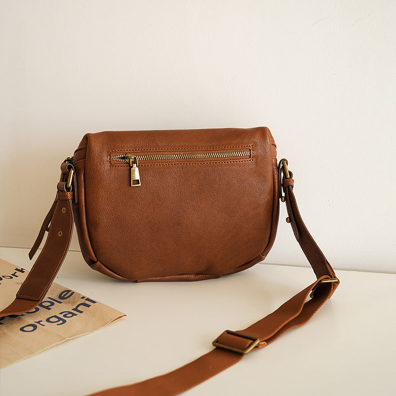 Women Saddle Bag with Leather Trunk and Internal Zipper - Teleplus women saddle bag