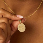 Women’s 14K Carved Coin Pendant Necklace XINGX - Women’s 14K Carved Coin Pendant Necklace XINGX