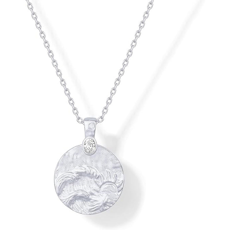 Women’s 14K Carved Coin Pendant Necklace XINGX - Women’s 14K Carved Coin Pendant Necklace XINGX