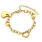 Women’s 18K Gold-plated Heart-shaped Bracelet - Women’s 18K Gold-plated Heart Bracelet Jewelry