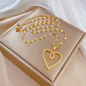 Titanium Steel Micro Inlaid Pendant Necklace USD CHF Fashion Jewelry - Women’s All-Match Clavicle Chain united states