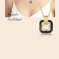 Women’s All-match Square Black Agate Fritillary Necklace - Women’s Black Agate Fritillary Necklace Online