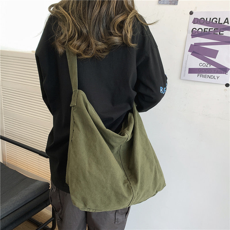 Women’s College Student Messenger Bag with Canvas Strap in Multiple Colors - Teleplus messenger bag female college