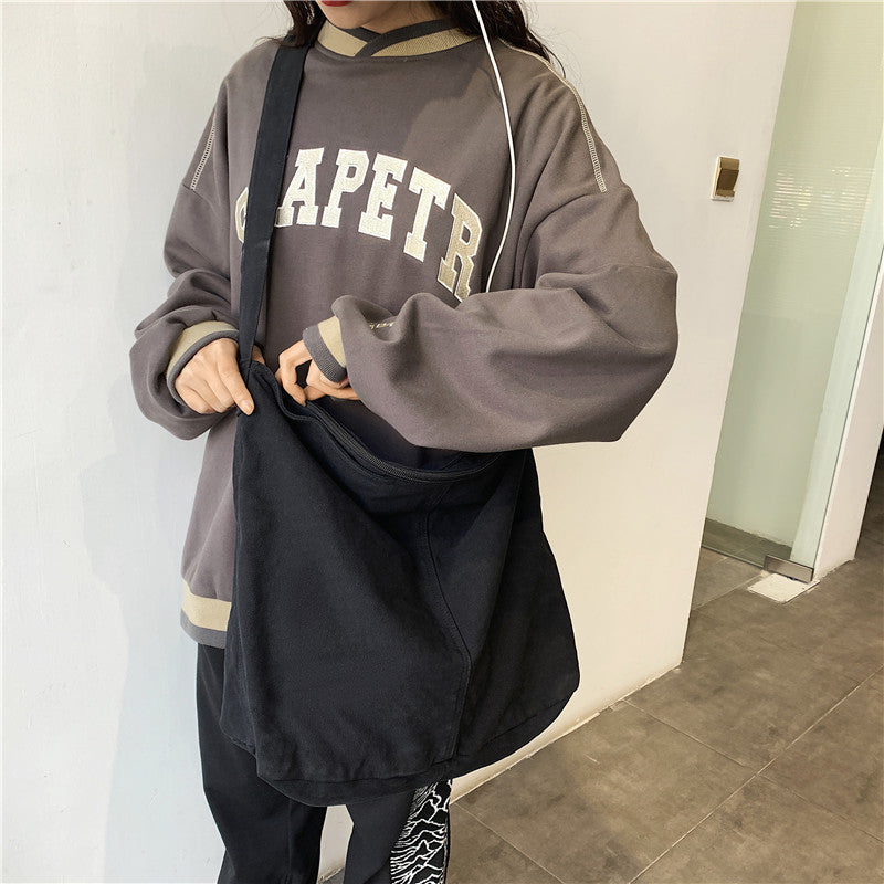 Women’s College Student Messenger Bag with Canvas Strap in Multiple Colors - Teleplus messenger bag female college