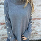 Womens Cotton Button Pullover Long Sleeve Top Casual Loose Fit Blouse - Teleplus