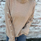 Womens Cotton Button Pullover Long Sleeve Top Casual Loose Fit Blouse - Teleplus