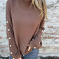 Womens Cotton Button Pullover Long Sleeve Top Casual Loose Fit Blouse - Teleplus