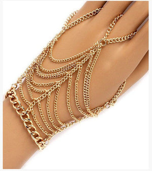 Electroplated Alloy Tassel Bracelet for Women Black Silver Gold Stylish Jewelry - Women’s electroplated alloy tassel