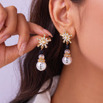 Women’s Fashion Christmas Snowman Pendant Earrings - Jingle All the Way with Snowman Earrings Fun