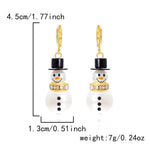 Electroplated Imitation Pearl Earrings for Women in the United States - Jingle All Way with Snowman Fun united states