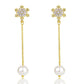 Women’s Fashion Earrings 14K Gold-plated Snowflake Zircon - Sparkle Like a Snowflake with Blingy Gold Earrings