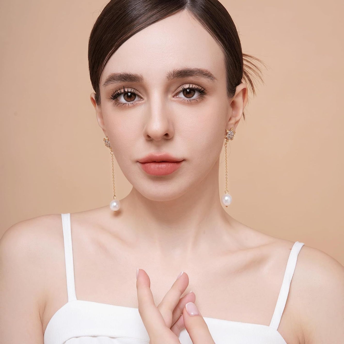 Diamond Gold Pearl Constellation Earrings for Women in the United States - Sparkle Like a Snowflake with Blingy united