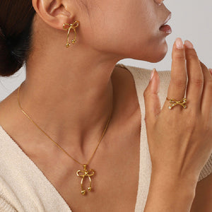 Electroplated Stainless Steel Bow Earrings for Women in the United States - Bow-tiful Women’s Like Your Favorite Gift