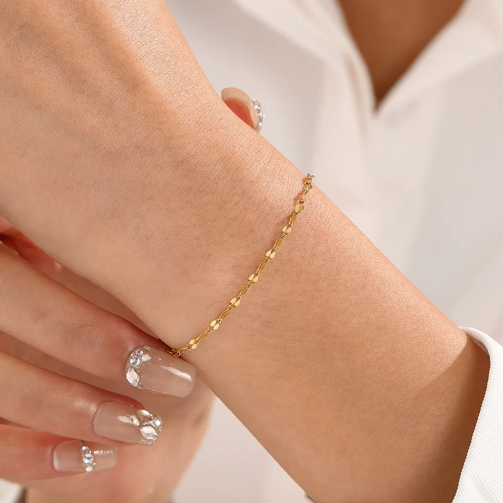 Women’s Fashion Sparkling Bracelet - Womens Fashion Sparkling Bracelet in Gold and White