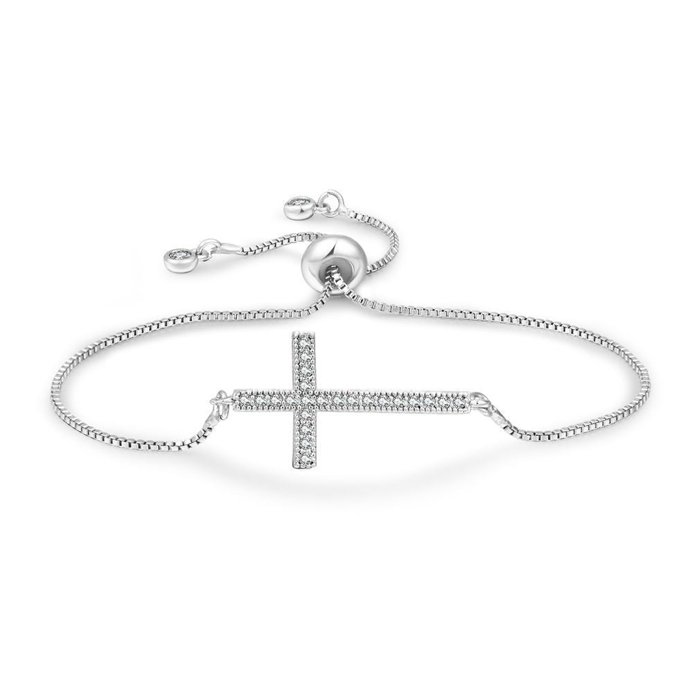 Women’s Fashion Zircon Cross All-match Bracelet - Rose Gold Women’s Zircon Cross Bracelet All-match