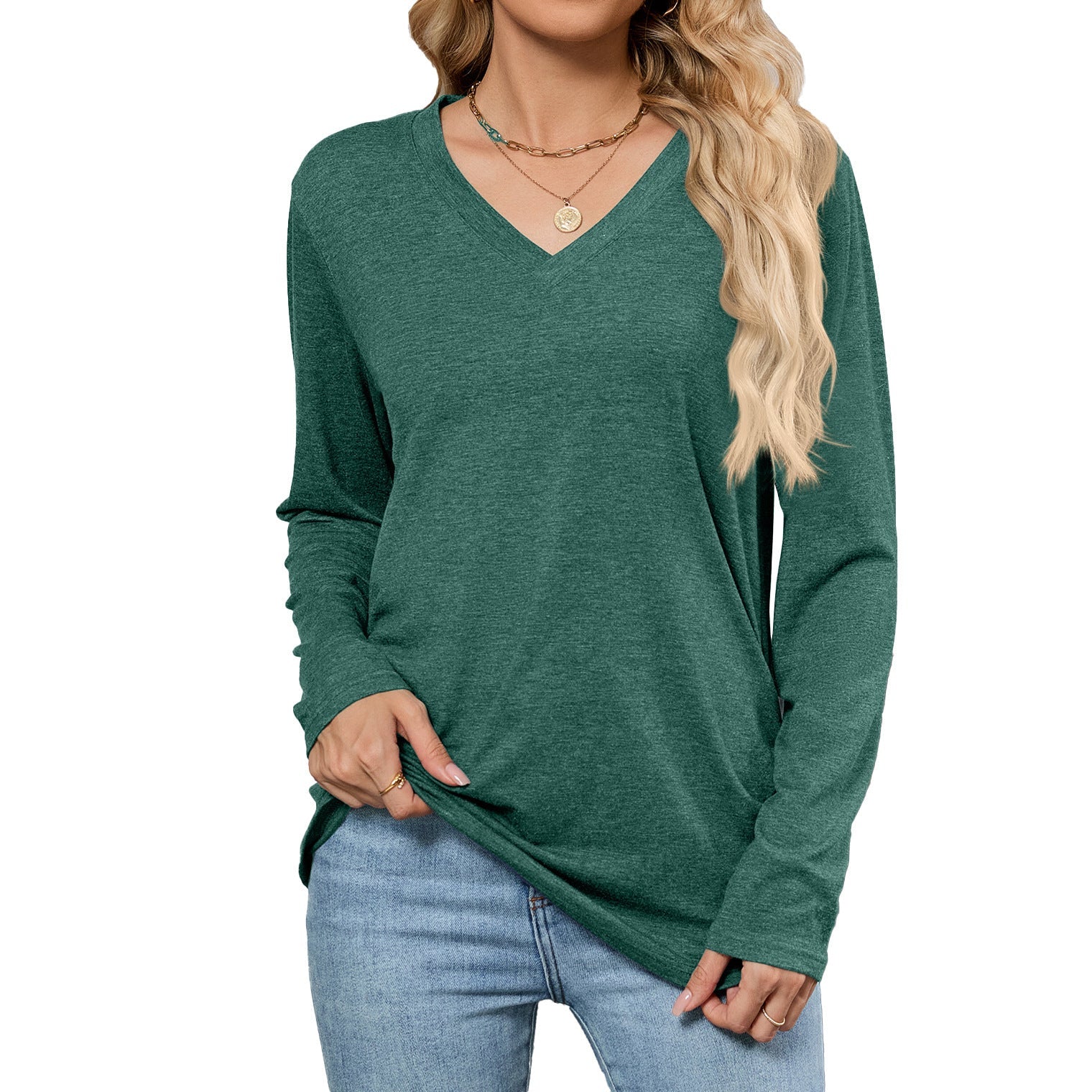 Women’s Folded Pullover Sweater Personalized Colors Casual Workwear S-XXL - Womens