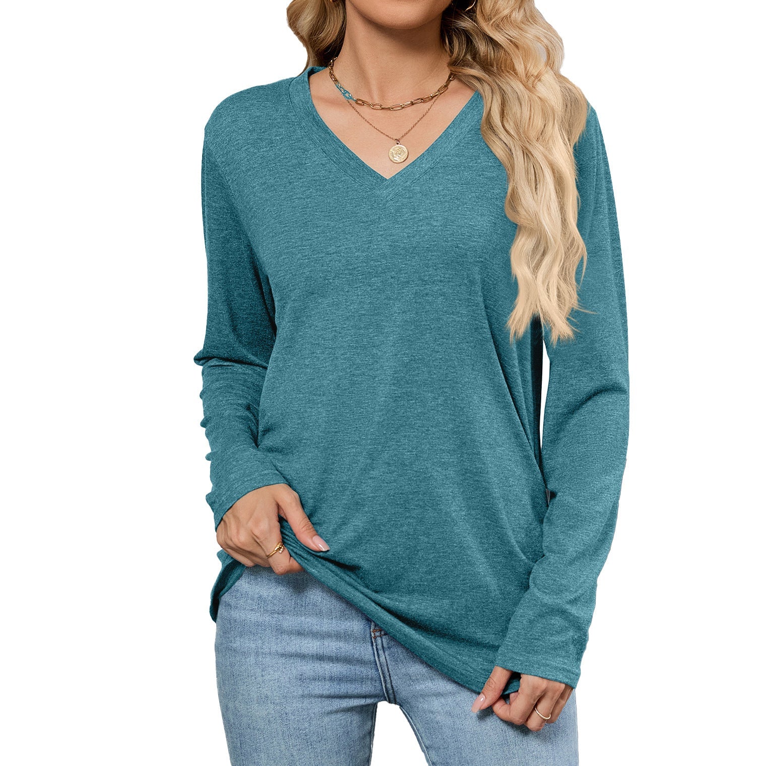 Women’s Folded Pullover Sweater Personalized Colors Casual Workwear S-XXL - Womens