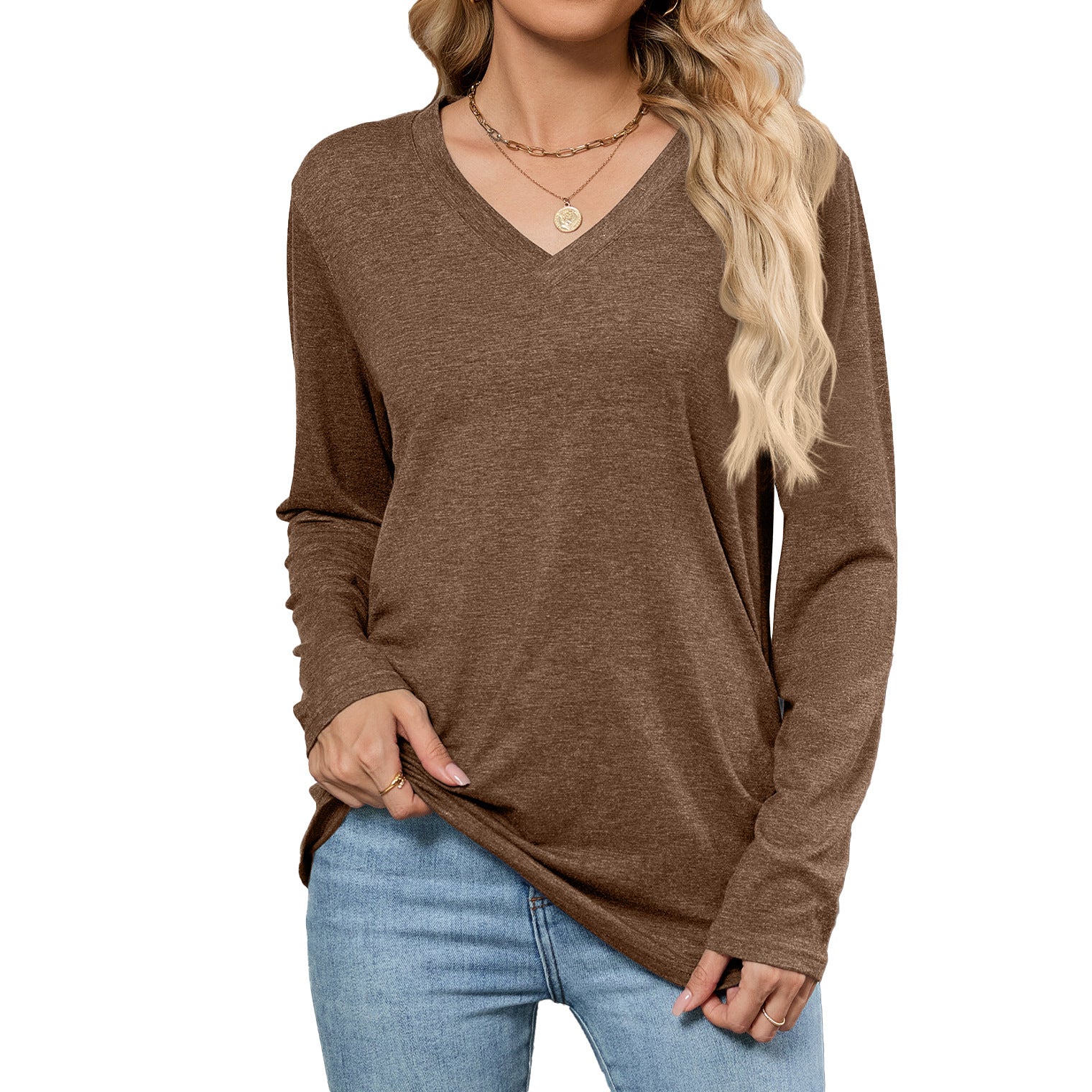Women’s Folded Pullover Sweater Personalized Colors Casual Workwear S-XXL - Womens