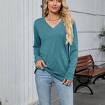 Women’s Folded Pullover Sweater Personalized Colors Casual Workwear S-XXL - Womens