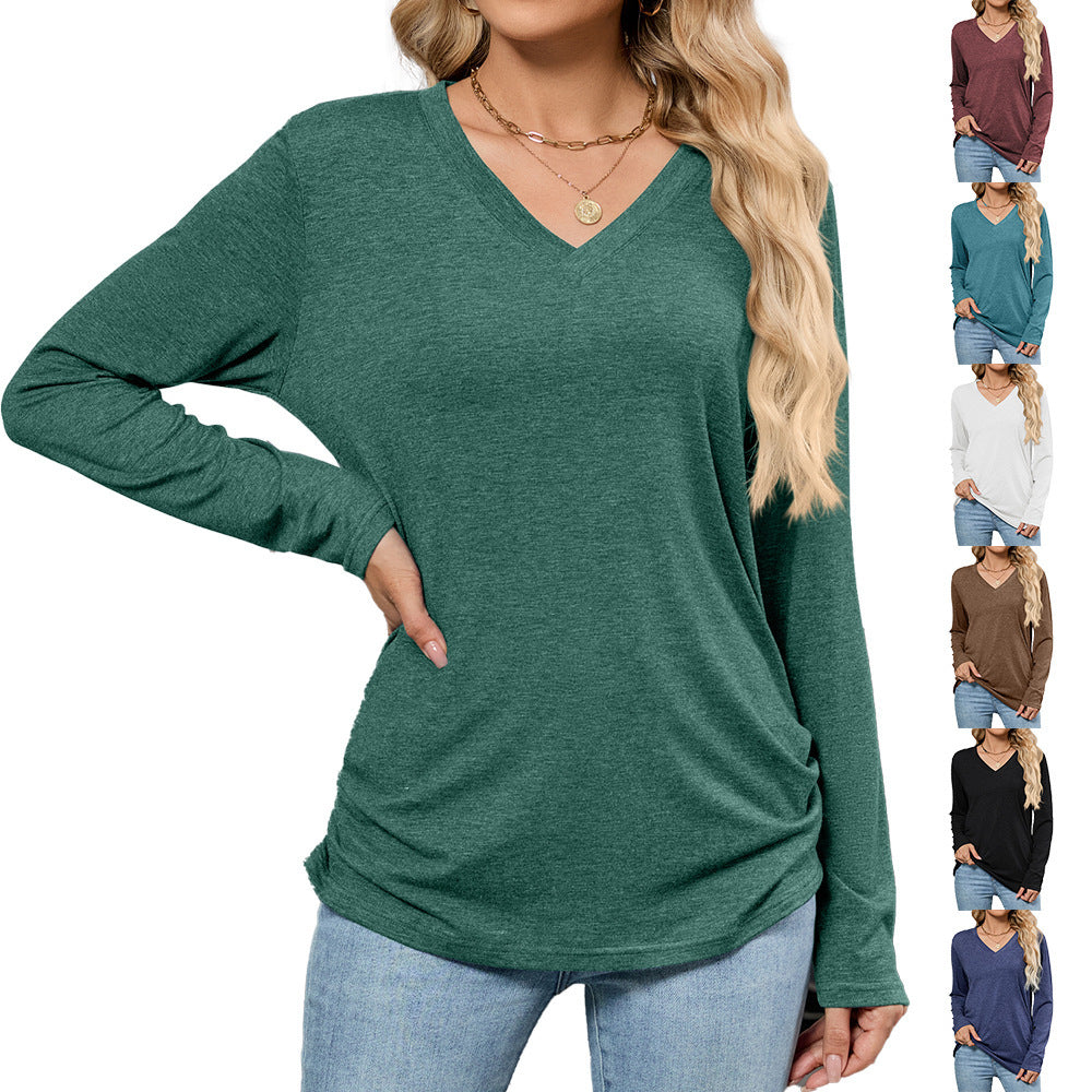 Women’s Folded Pullover Sweater Personalized Colors Casual Workwear S-XXL - Womens