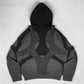 Gray and black hoodie with geometric cutouts from Womens Geometric Pattern Loose Fit Collection