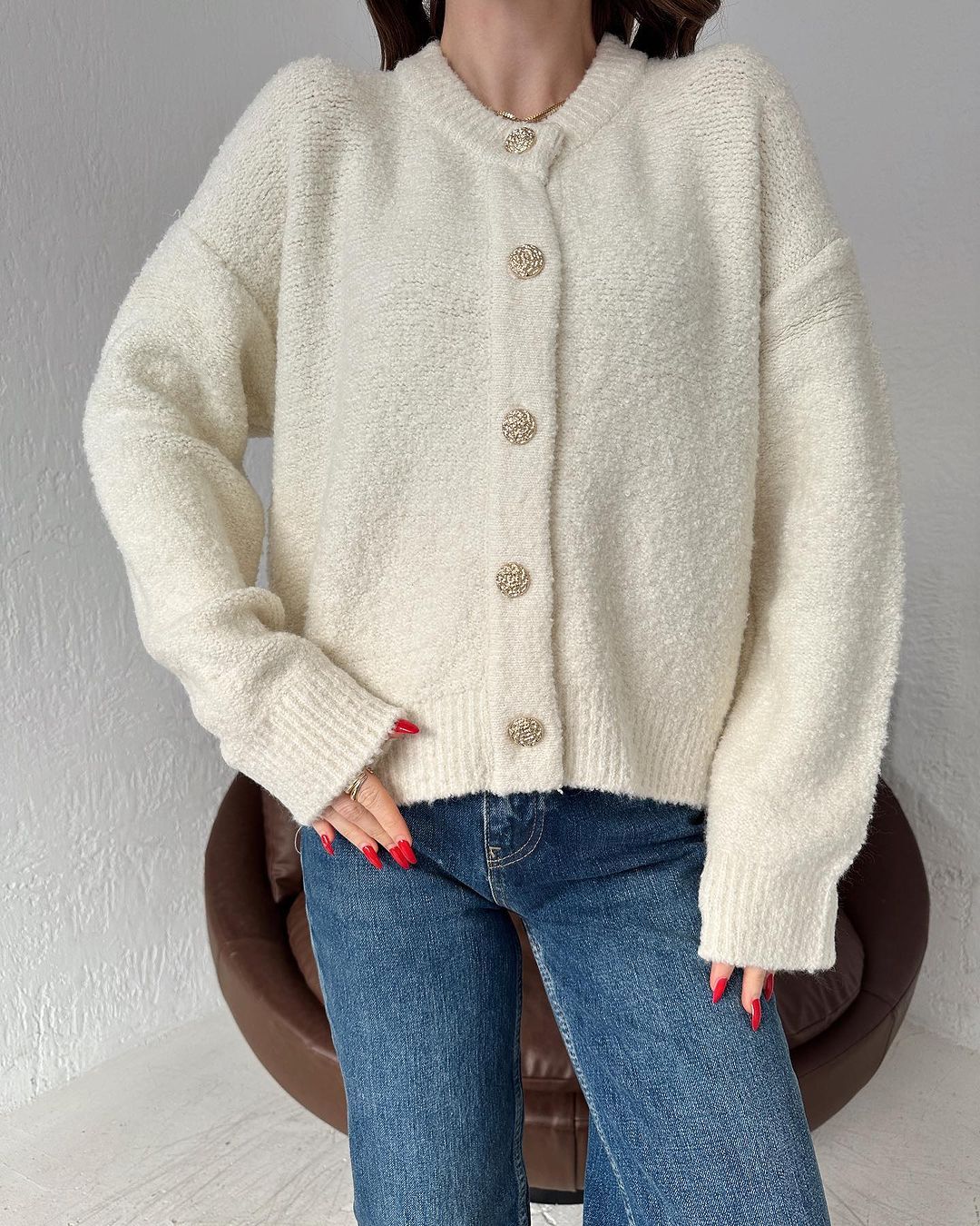 Womens Knit Color Block Cardigan Long Sleeve Lightweight Sweater Top