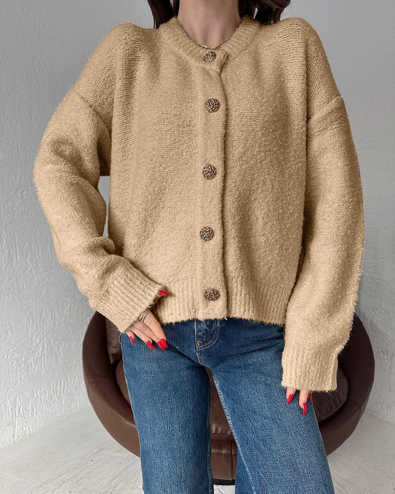 Womens Knit Color Block Cardigan Long Sleeve Lightweight Sweater Top