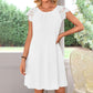 Womens Lace Waist Dress Short Sleeve Summer Skirt Plus Size Polyester - Teleplus