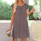 Womens Lace Waist Dress Short Sleeve Summer Skirt Plus Size Polyester - Teleplus